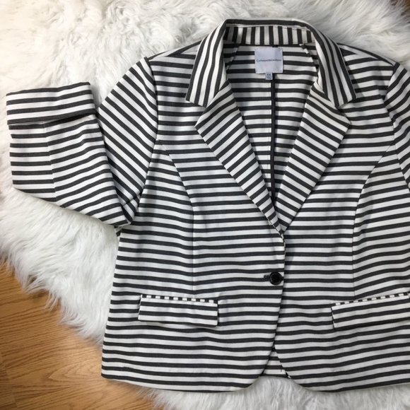 CATHERINE MALANDRINO Stripe Blazer (W1-169) - Picture 3 of 8